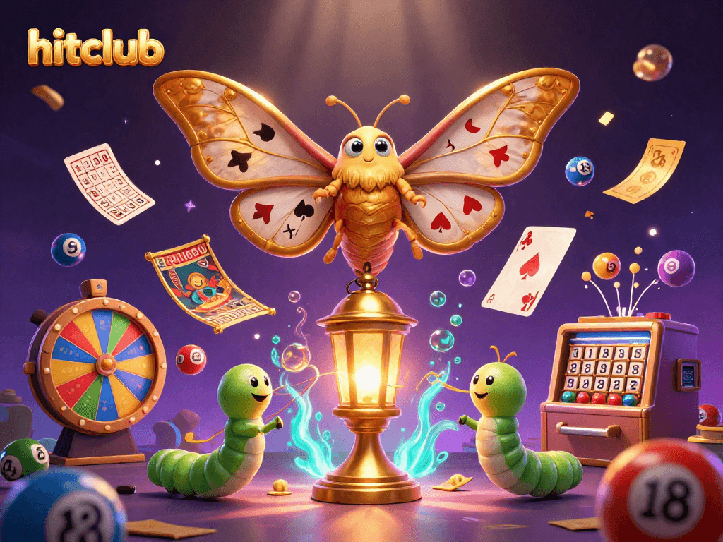 Hitclub celebrates your chance with colorful lottery elements and inviting casino atmosphere.