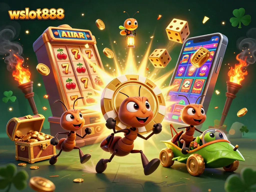Permainan slot dan jackpot menarik di wslot888 dengan karakter beruang pengintai dan driver unik.