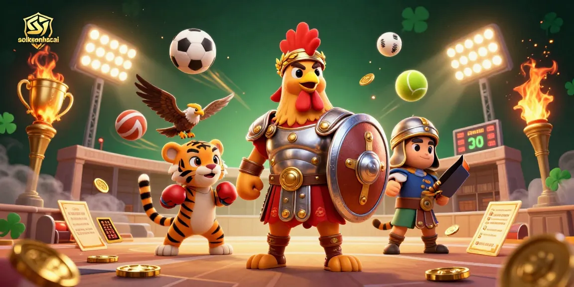 Experience thrilling sports betting action with soikeonhacai's dynamic gambling arena illustration featuring iconic characters.