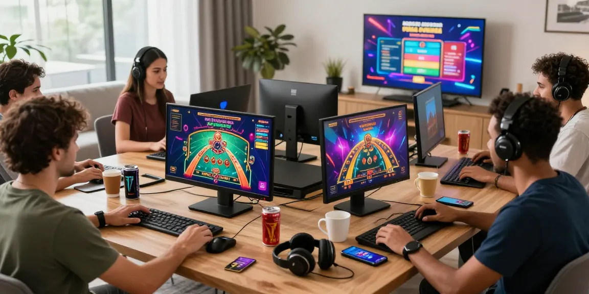 Players enjoying online gaming at casinos that take credit cards, showcasing excitement and modern technology in a lively setting.