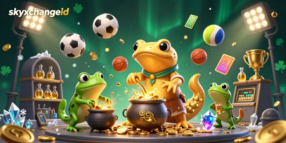Experience thrilling betting action with skyxchangeid as golden characters and vibrant sports elements animate the scene.
