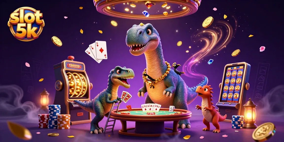 Experience excitement with slot 5k in a vibrant casino scene featuring unique characters and dynamic gaming elements.