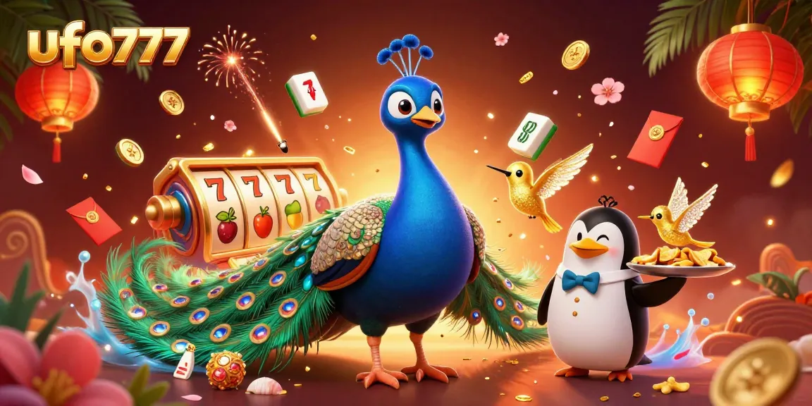 Experience the excitement of ufo777 with a dynamic scene of lively casino characters and elements.
