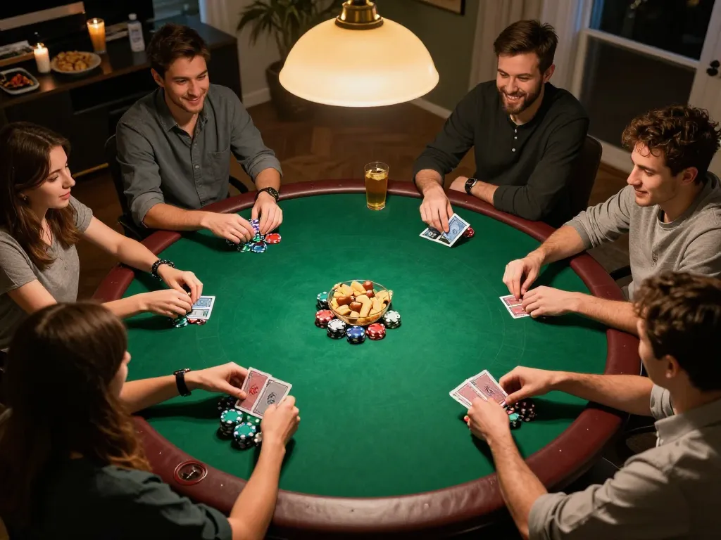 Join the excitement of win55 poker night with friends as they engage in a thrilling game
