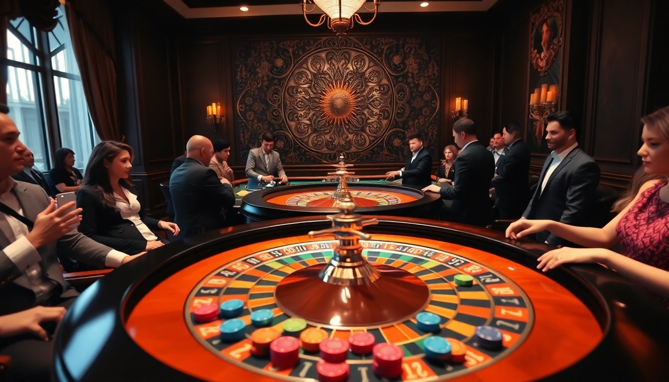 Erleben Sie aufregendes Gameplay auf casinospielen.de mit einem lebhaften Roulettetisch.