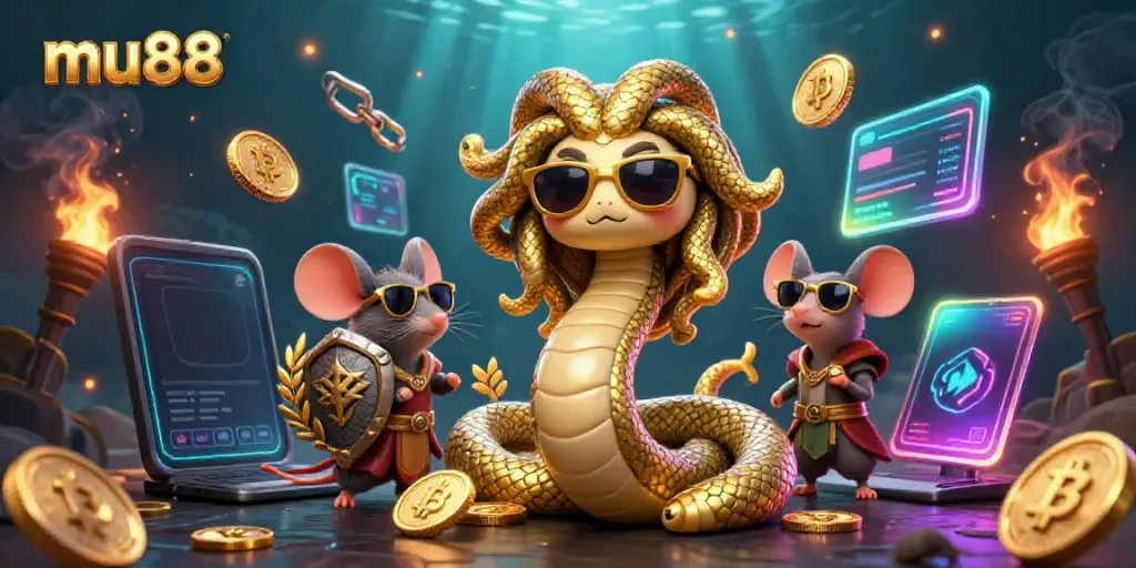 Experience exciting gaming moments with mu88's vibrant and dynamic casino illustration.