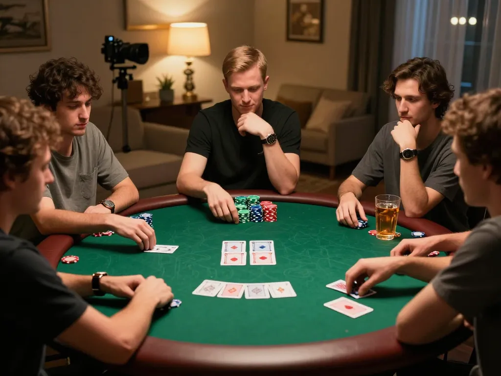 nk88 lừa đảo warning during intense poker game with engaged players and dealer
