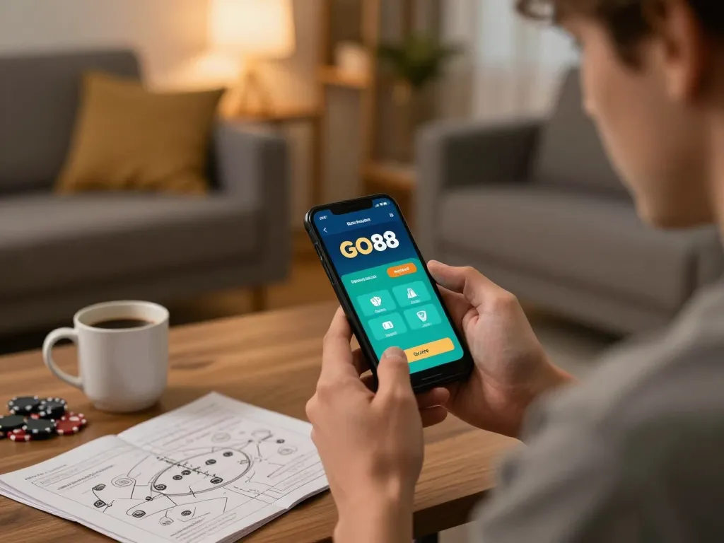 Engage with games on the GO88 app in a modern home setting.