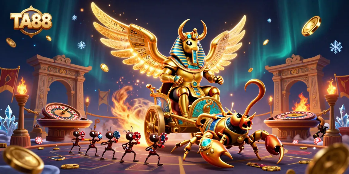 TA88 brings excitement with colossal characters in a vibrant casino scene.