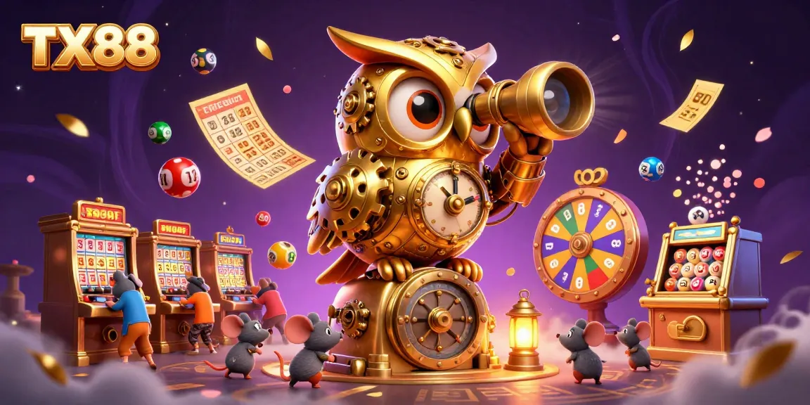 Experience the TX88 gaming action with a vibrant casino scene filled with colorful elements and characters.