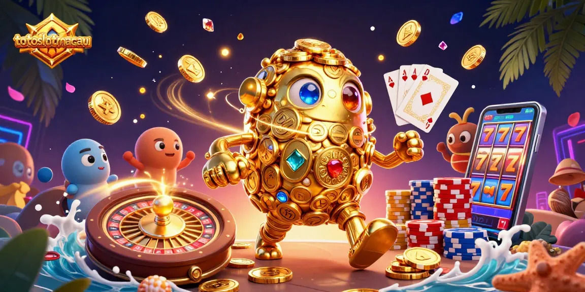 Experience the excitement of totoslotmacau with our stunning gold golem surrounded by cascading winnings.