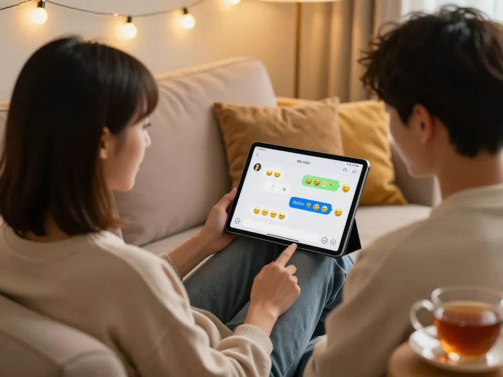 Engaging interaction in an NSFW AI chat setting, showcasing a cozy room and virtual assistant.