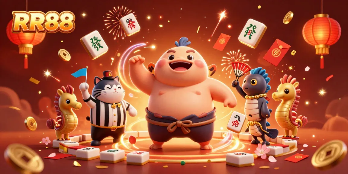 Experience the vibrant gambling world of RR88 with dynamic elements and lively characters in action.