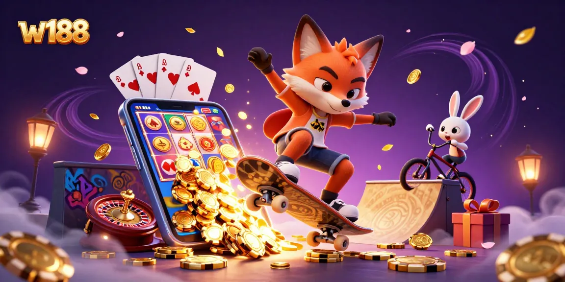 Experience thrilling wins with w188 casino graphics featuring vibrant games and characters.