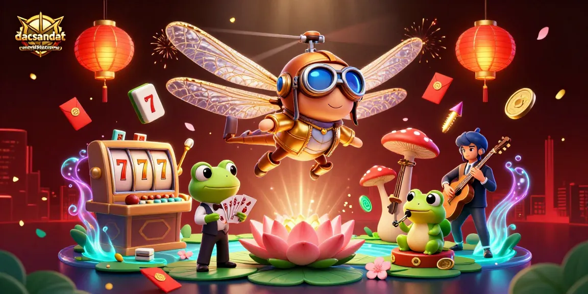 Experience thrilling gaming action with dacsandatphanrang at an engaging lily pad casino featuring vibrant characters.
