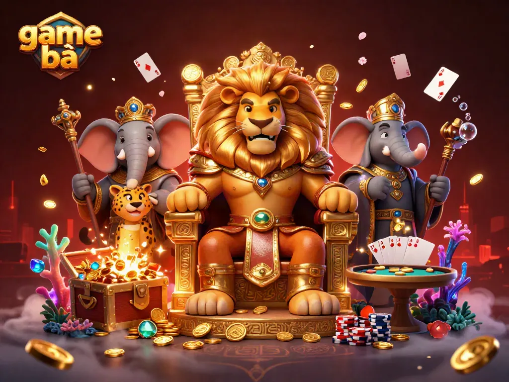Experience thrilling game bài with interactive 3D characters in an enchanting casino setting.