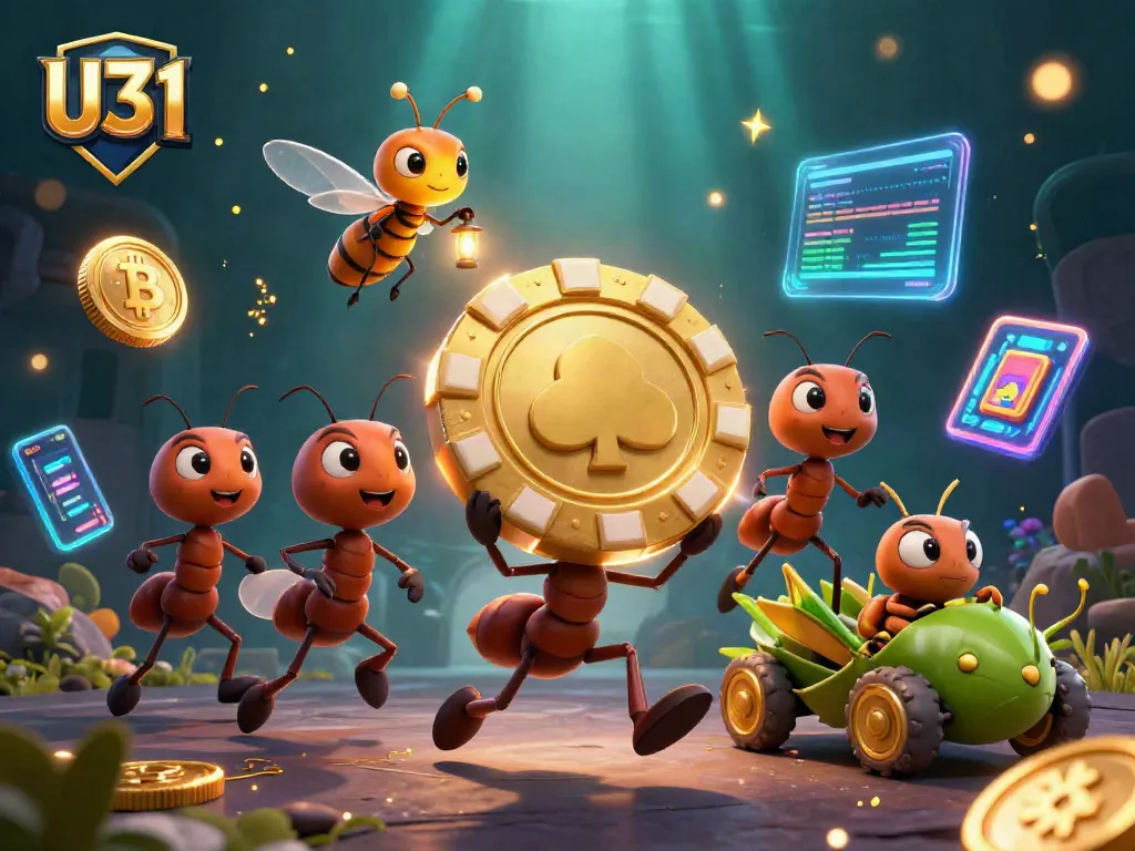 Engage with U31 in a thrilling casino heist illustration showcasing dynamic characters and vibrant gambling elements.