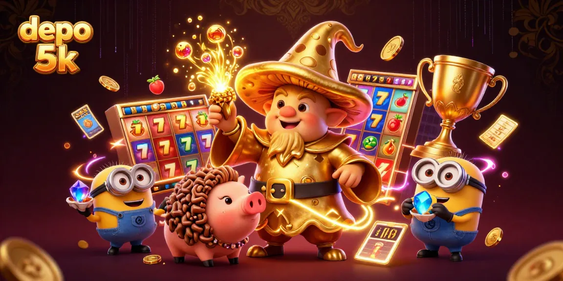 Experience thrilling gameplay on depo 5k with a captivating illustration featuring a magical wizard and treasure.