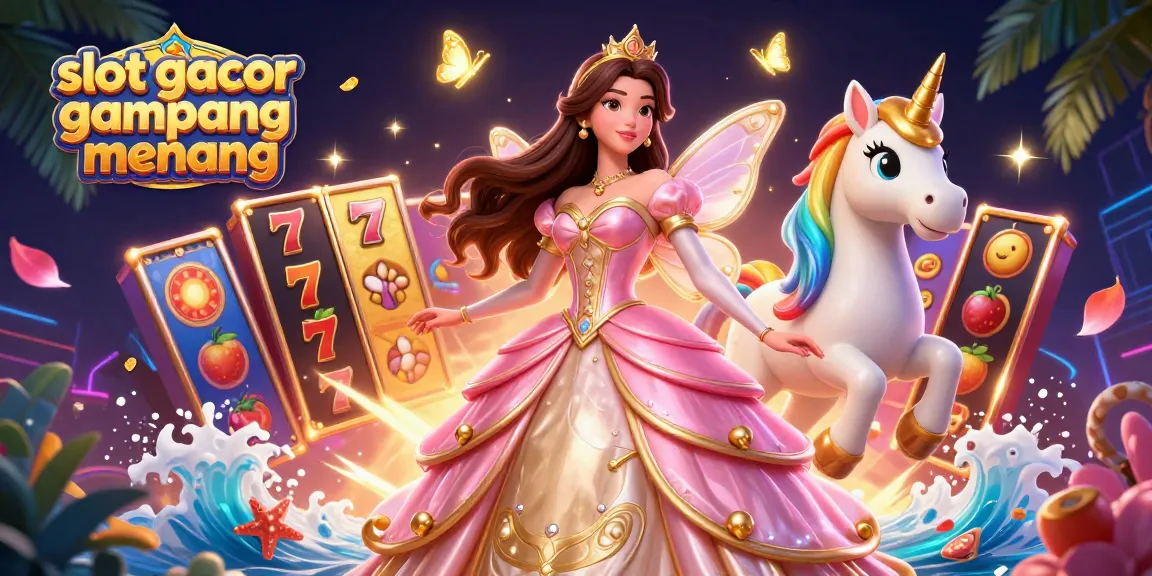 Experience slot gacor gampang menang with vibrant slots and dynamic gameplay in a magical 3D casino scene.