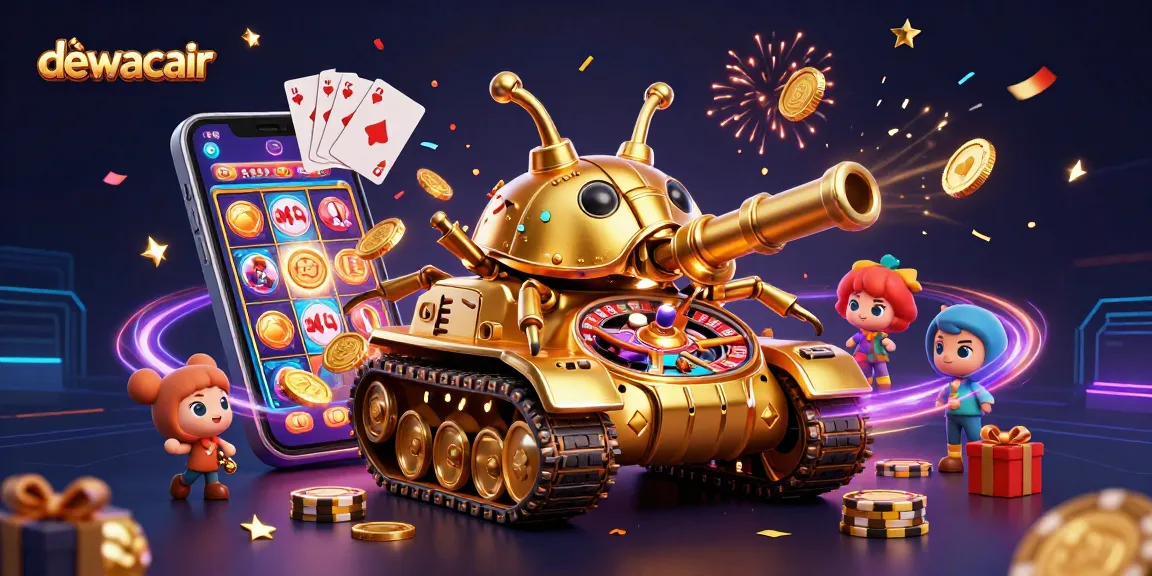 Join the excitement of dewacair with a massive golden beetle tank revealing a vibrant casino scene.