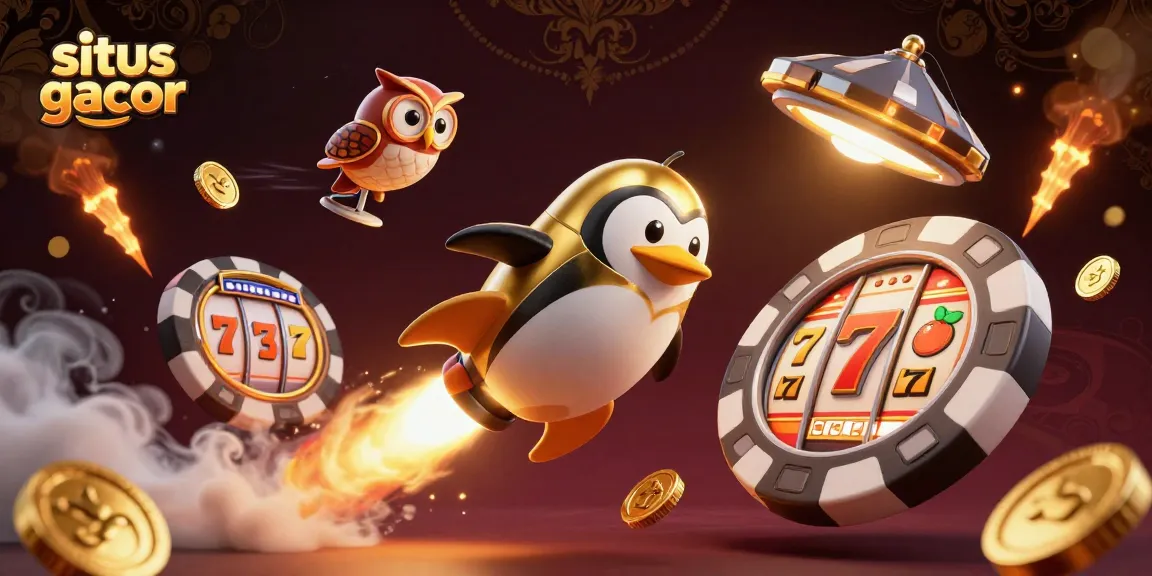 Experience situs gacor with a thrilling scene of dynamic golden symbols and characters in action.
