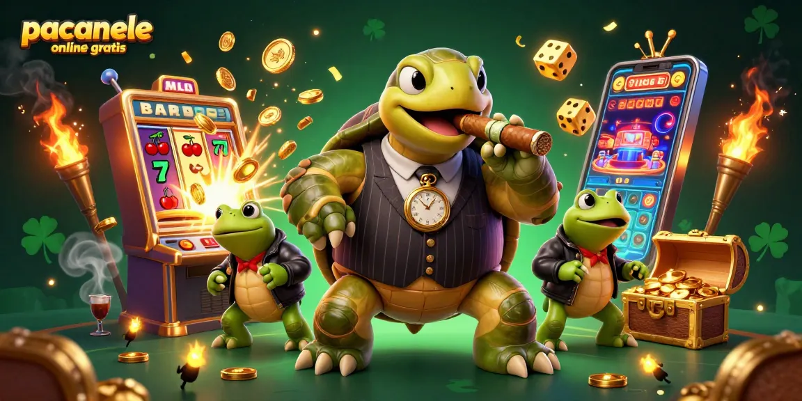 Joacă păcănele online gratis într-o ilustrație dinamică cu personaje de casino și elemente atrăgătoare.