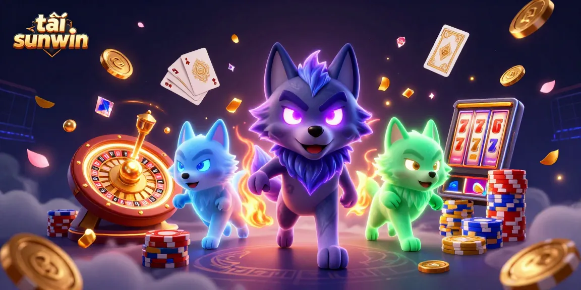 Spin the reels in style with tải sunwin, featuring mystical wolves and vibrant casino elements.