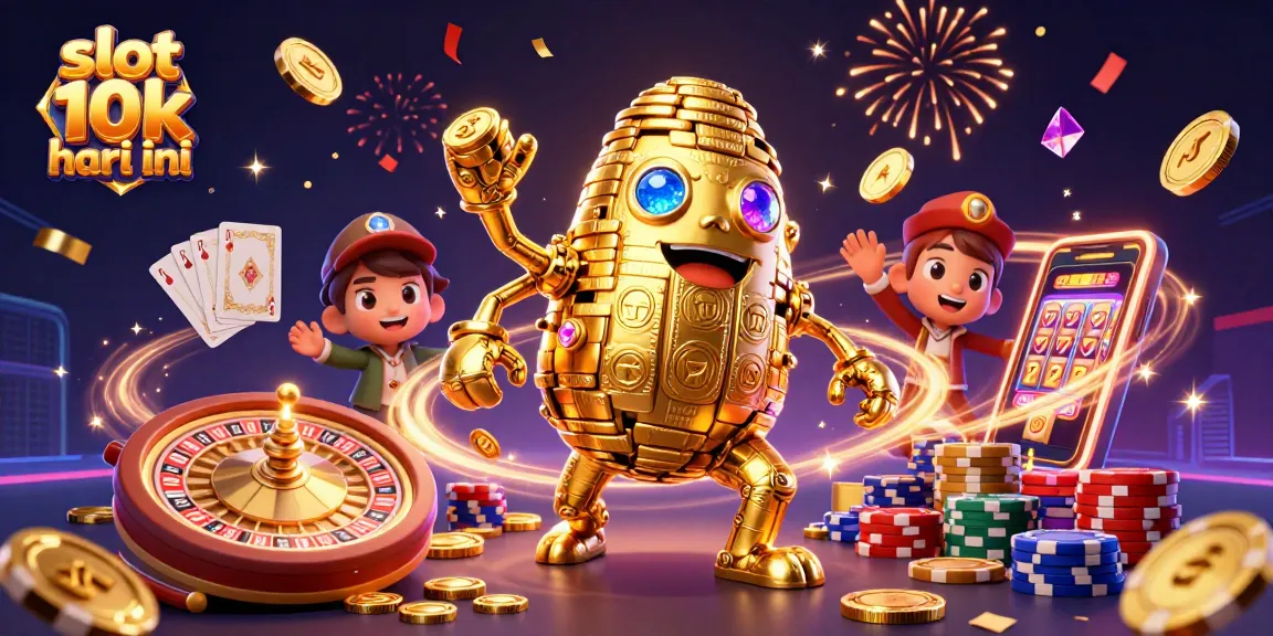 Experience thrilling wins with slot 10k hari ini, featuring ancient golden golem and casino elements.