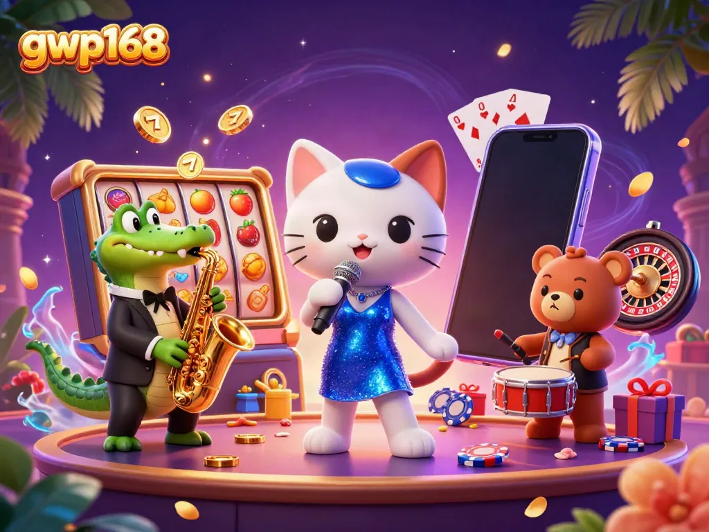 GWP168, permainan slot online yang menghibur dengan DJ kartun seru dan banyak elemen kasino.