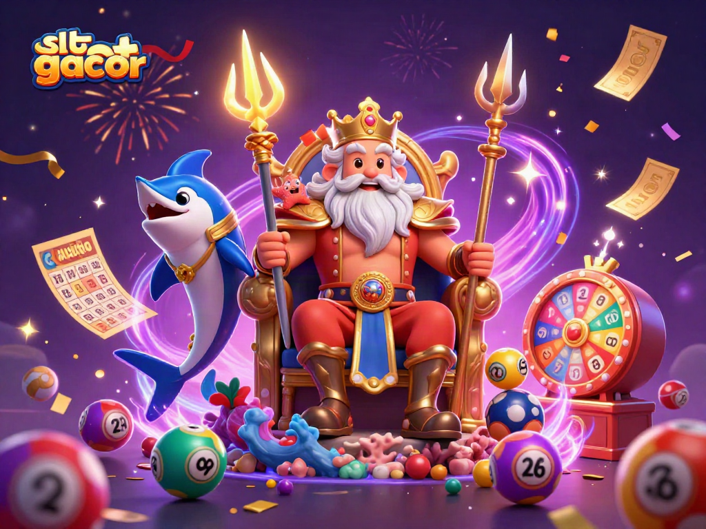 Engage with slot gacor as Neptune and friends celebrate vibrant prizes and winnings.