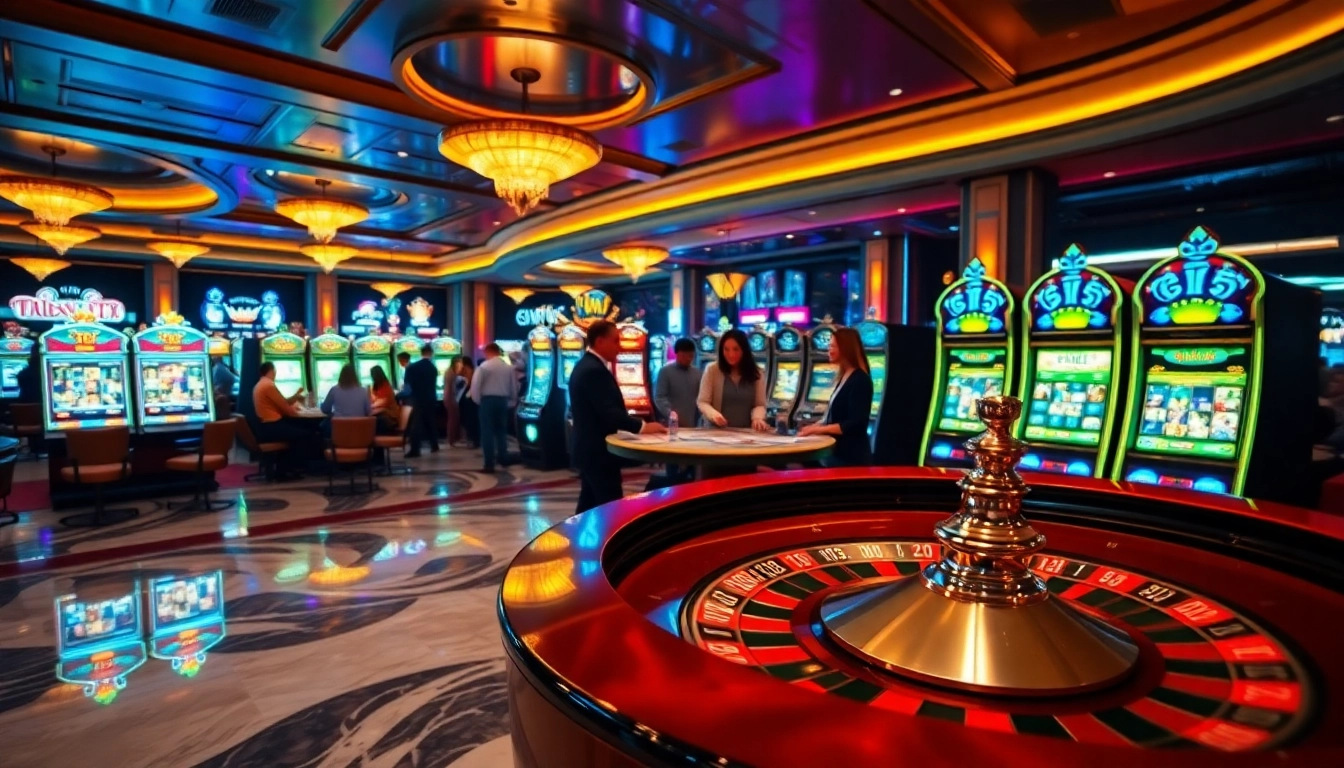 Adegan kasino yang menarik menampilkan kegembiraan Datukwin Alternatif dengan para pemain di meja roulette.