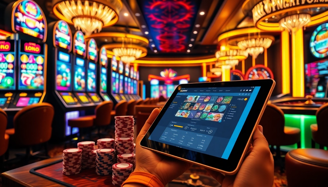 Engaging players with thrilling idn slot machines in a luxurious casino atmosphere filled with excitement.